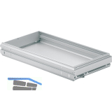 HETTICH Systema Top 2000 Breitwandschubladen, KB 435 mm, Alu-Finish