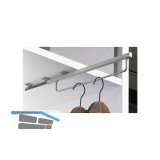 HETTICH QUADRO Schrankgarderobe ausziehbar, 395 x 48 x 60 mm, silber lackiert