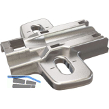 HETTICH Kreuzmontageplatte mit Langloch, Schrauben, Distanz 1,5 mm