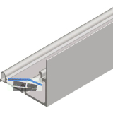 CINETTO PS11 Laufschiene oben 6100 mm auf Ma�, Aluminium eloxiert