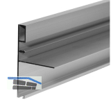 CINETTO Griffleiste zum Einnuten breit, 2600 mm, Aluminium silber eloxiert