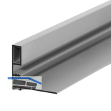 CINETTO Griffleiste zum Einnuten schmal, 2600 mm, Aluminium silber eloxiert