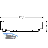 CINETTO PS40 Laufschiene oben ungelocht, 3850 mm, Aluminium natur eloxiert