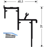 CINETTO PS06/PS11/PS48 Doppelf�hrungsschiene 3050 mm, Aluminium eloxiert