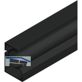 CINETTO Scala Korpus-Laufschiene, L�nge 3000 mm, Aluminium schwarz