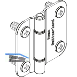 HAWA MULTIFOLD 30/W Mittelscharnier, Stahl matt vernickelt