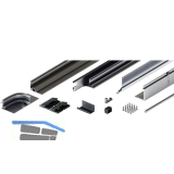 HAWA Folding Concepta III Schienen-Set 2-trg. rechts, Alu eloxiert