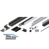 HAWA Folding Concepta III Schienen-Set 3-trg. links, Alu eloxiert