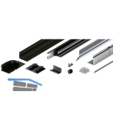 HAWA Folding Concepta III Schienen-Set 2-trg. rechts, Alu schwarz eloxiert