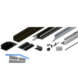 HAWA Folding Concepta III Schienen-Set 3-trg. rechts, Alu schwarz eloxiert