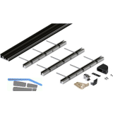 HAWA Folding Concepta III Bodenprofil-Set 3-trg., Alu schwarz eloxiert