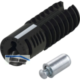 O.M.M Bodentr�ger-Set f�r unsichtbare Anwendung GN452, Stahl verzinkt/KS schwarz