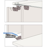 HAWA Clipo 15 H MS - Beschl�gegarnitur 1000 x 1400, 2 t�rig