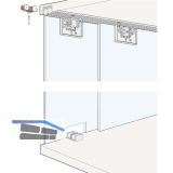 HAWA Clipo 16 GK IS Beschl�gegarnitur Innenfront geklebt, 2 t�rig