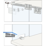 HAWA Clipo 16 GS IS Beschl�gegarnitur Innenfront geschraubt, 2 t�rig
