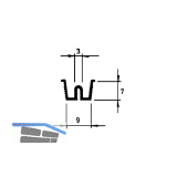 ZIEHL 25 Lauf-/F�hrungsschiene mit Rand, L�nge 2500 mm, Kunststoff wei�