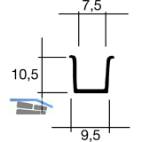 Standard F�hrungsprofil zum Einlassen, L�nge 2500 mm, Kunststoff hellbraun