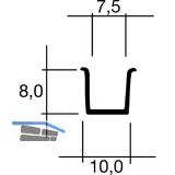 Standard F�hrungsprofil zum Einlassen, L�nge 1400 mm, Kunststoff transparent
