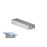 VITRIS Doppel - F�hrungsprofil beflockt auf Ma�, Aluminium natur eloxiert