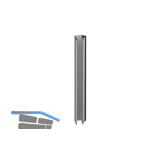 VITRIS Staubschutzleiste Haarborstendichtung auf Ma�, Glasst�rke 6 mm, Aluminium