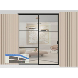 ARLU DIVINA� Festverglasung mit Schiebet�r rechts 2600 x 2000 mm, schwarz