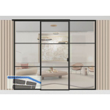 ARLU DIVINA� Festverglasung mit Schiebet�r mittig 2600 x 3000 mm, schwarz