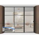 ARLU DIVINA� Festverglasung mit Schiebet�r rechts 2600 x 3000 mm, schwarz