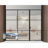 ARLU DIVINA� Festverglasung mit Dreht�r rechts 2600 x 3000 mm, schwarz