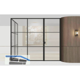 ARLU DIVINA� Eckaufstellung mit Dreht�r rechts, 2600 x 3000/2000 mm, schwarz