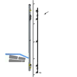 BLUM REVEGO uno Scharniertr�ger-Set 2557 - 2706 mm, links