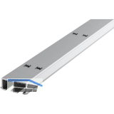 HAWA Clipo 36 Doppellaufschiene gelocht zum Schrauben 2500 mm, Alu eloxiert