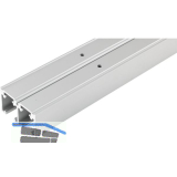 HAWA ORDENA 70/P - 70/F Doppellaufschiene gebohrt 2500 mm, Aluminium eloxiert