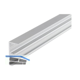 HAWA Combino 20/35 H FS Doppellaufschiene gelocht 2500 mm, Aluminium eloxiert