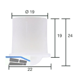 Kugelrolle 0 � 19 mm, Tiefe 19 mm, Kunststoff wei�