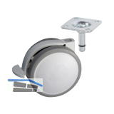 D�RNER + HELMER Doppel-Lenkrolle Design Top 62 mm 40 kg Feststeller