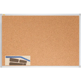 Korkwandtafel 900 x 600 mm braun, Alurahmen silber eloxiert