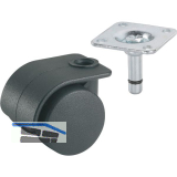 D�RNER + HELMER Doppel-Lenkrolle Container Kunststoff-Rad schwarz 35 mm 70 kg