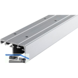 HAWA Combino 65 H IS/MS Doppellaufschiene gelocht, 4000 mm, Aluminium eloxiert