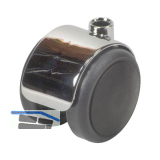 Doppel-Lenkrolle Duo Kunststoff weich 50 mm 50 kg schwarz/Chrom-Optik