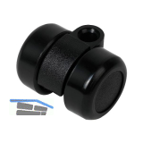 Doppel-Lenkrolle Mini hart Kunststoff schwarz 36 mm 50 kg