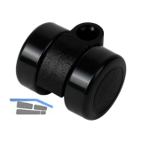 Doppel-Lenkrolle Mini weich Kunststoff schwarz 36 mm 50 kg