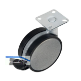 Lenkrolle Disky 2 Feststeller 80 kg silberfarbig