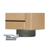 M�belgleiter verstellbar-Anschraubplatte � 50 mm, Kunststoff schwarz