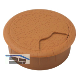 CONFURN Kabeldurchgang rund, Einbau � 60 mm, Kunststoff Buche
