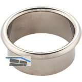 Kabeldurchgang rund, Einbau � 50 mm, Messing vernickelt poliert