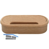 Kabeldurchgang oval, Holz, 57 x 143 mm, Eiche roh