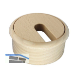 Kabeldurchgang rund, Holz, Buche roh