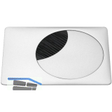 CONFURN Kabeldurchgang eckig, mit Staubschutzb�rste, Zamak silber RAL 9006