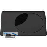 CONFURN Kabeldurchgang eckig, mit Staubschutzb�rste, Zamak schwarz matt