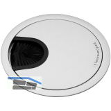 CONFURN Kabeldurchgang rund, mit Staubschutzb�rste, Zamak silber RAL 9006